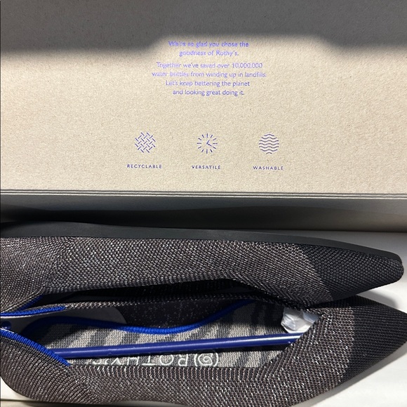 SOLD - Rothy's Black and Blue Women's Loafers - Picture 6 of 6